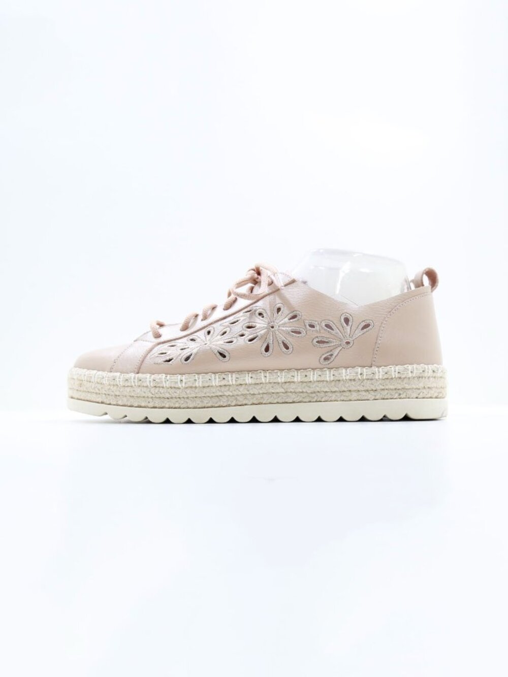 Love Rio Rosie Fine Threads Tan Leather Platform Espadrille Sneakers - 10/EU 41